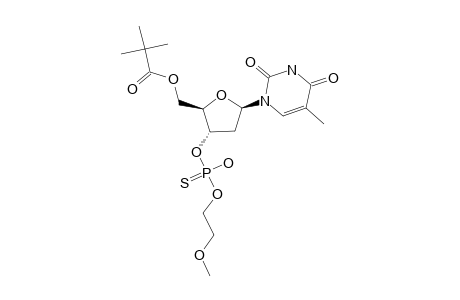 5'-O-PIVALOYLTHYMIDINE_3'-O-(2-METHOXYETHYL)-PHOSPHOROTHIOATE;FASTER_MIGRATING_ISOMER