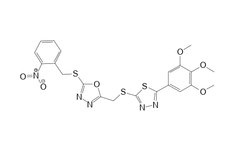 2-(3,4,5-Trimethoxyphenyl)-5-{[5-(2-nitrobenzylthio)-1,3,4-oxadiazol-2-yl]methylthio}-1,3,4-thiadiazole