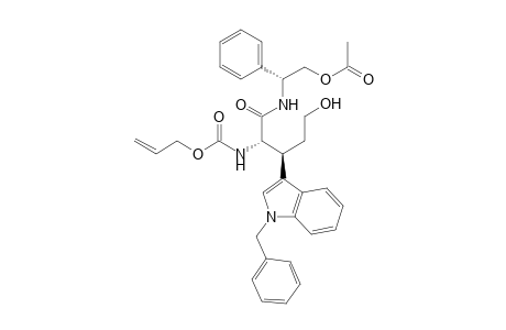 (R)-(threo)-N-(2S,3S)-(2'-Acetoxy-1'-phenylethyl)-3-(1''-benzyl-3''-indolyl)-2-[(allyloxycarbonyl)amino]-5-hydroxypentanamide