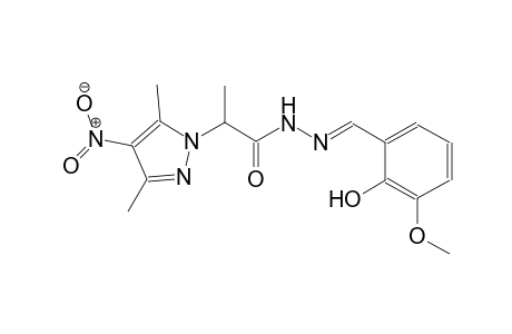 2-(3,5-dimethyl-4-nitro-1H-pyrazol-1-yl)-N'-[(E)-(2-hydroxy-3-methoxyphenyl)methylidene]propanohydrazide