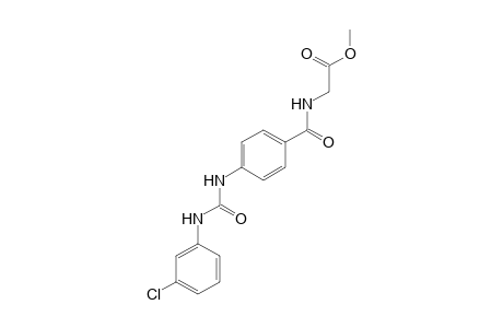 p-[3-(m-chlorophenyl)ureido]hippuric acid, methyl ester