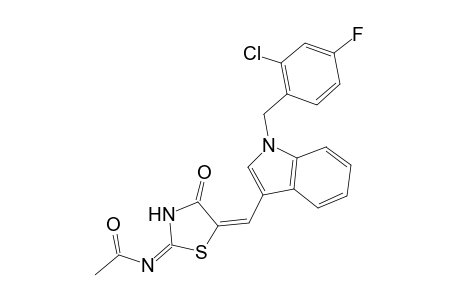 acetamide, N-[(2E,5E)-5-[[1-[(2-chloro-4-fluorophenyl)methyl]-1H-indol-3-yl]methylene]-4-oxothiazolidinylidene]-