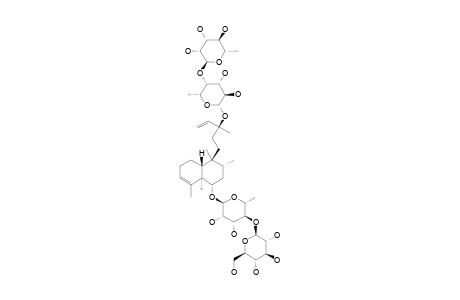 #2;(6S,13-S)-13-O-[ALPHA-L-RHAMNOPYRANOSYL-(1->4)-BETA-D-FUCOPYRANOSYL]-6-O-[BETA-D-GLUCOPYRANOSYL-(1->4)-ALPHA-L-RHAMNOPYRANOSYL]-CLERODA-3,14-DIENE-6,13-DIOL