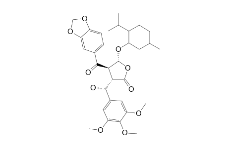 (-)-(3S,4R,5R,6R)-3-(3'',4'',5''-trimethoxy-.alpha.-hydroxybenzyl)-4-(3',4'-methylenedioxybenzoyl)-5-(1-menthyloxy)butyroactone