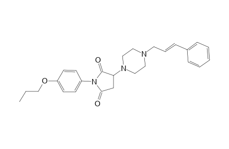 2,5-pyrrolidinedione, 3-[4-[(2E)-3-phenyl-2-propenyl]-1-piperazinyl]-1-(4-propoxyphenyl)-