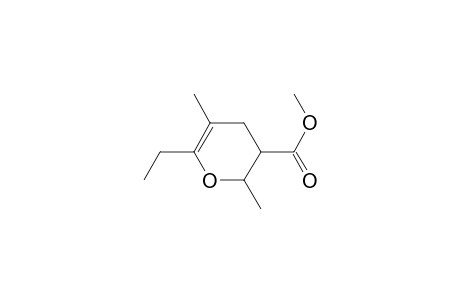 Methyl ester of 3,6-dimethyl-2-ethyl-1-oxacyclohex-2-ene-5-carbolic acid