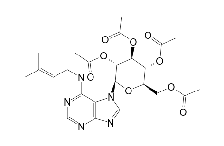 (2R,3R,4S,5R,6R)-2-(acetoxymethyl)-6-(6-(3-methylbut-2-enylamino)-7H-purin-7-yl)tetrahydro-2H-pyran-3,4,5-triyl triacetate