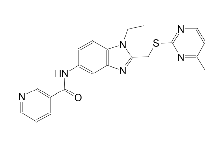 3-pyridinecarboxamide, N-[1-ethyl-2-[[(4-methyl-2-pyrimidinyl)thio]methyl]-1H-benzimidazol-5-yl]-