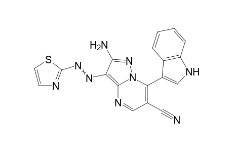 2-Amino-7-(1H-indol-3-yl)-3-(thiazol-2-yldiazenyl)pyrazolo[1,5-a]pyrimidine-6-carbonitrile