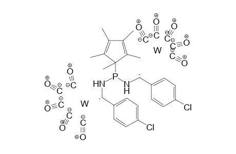 N,N'-[(Pentamethyl-2,4-cyclopentadien-1-yl)phosphanediyl]bis-{[amino(4-chlorophenyl)methylene]pentacarbonyltungsten(0)}