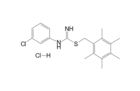 3-(m-chlorophenyl)-2-(2,3,4,5,6-pentamethylbenzyl)-2-thiopseudourea, monohydrochloride