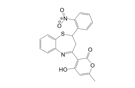 4-Hydroxy-6-methyl-3-[2-(2-nitrophenyl)-2,3-dihydrobenzo[b][1,4]thiazepin-4-yl]-2H-pyran-2-one