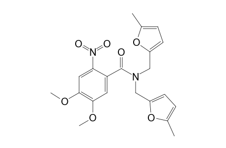 N,N-Bis[(5-methyl-2-fury)methyl]-4,5-dimethoxy-2-nitrobenzamide
