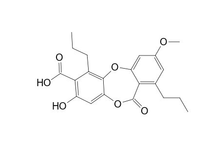 11H-Dibenzo[b,e][1,4]dioxepin-7-carboxylic acid, 8-hydroxy-3-methoxy-11-oxo-1,6-dipropyl-