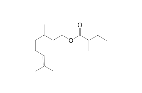 Butanoic acid, 2-methyl-, 3,7-dimethyl-6-octenyl ester