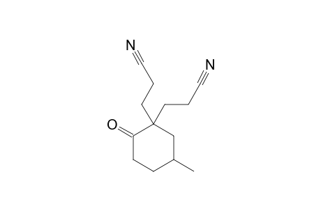 5-methyl-2-oxo-1,1-cyclohexanedipropionitrile