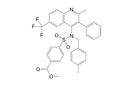 Methyl 4-(N-(2-methyl-3-phenyl-6-(trifluoromethyl)quinolin-4-yl)-N-(4-methylbenzyl)sulfamoyl)benzoate