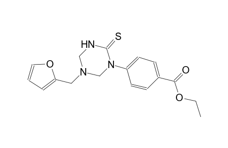 ethyl 4-(5-(2-furylmethyl)-2-thioxotetrahydro-1,3,5-triazin-1(2H)-yl)benzoate