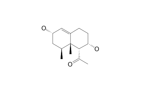 LAEVINOL_B;6-ALPHA-ACETYL-4-BETA,5-BETA-DIMETHYL-1-(10)-ENE-2-ALPHA,7-ALPHA-DIHYDROXYDECALIN