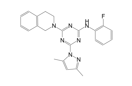 4-(3,4-dihydro-2(1H)-isoquinolinyl)-6-(3,5-dimethyl-1H-pyrazol-1-yl)-N-(2-fluorophenyl)-1,3,5-triazin-2-amine