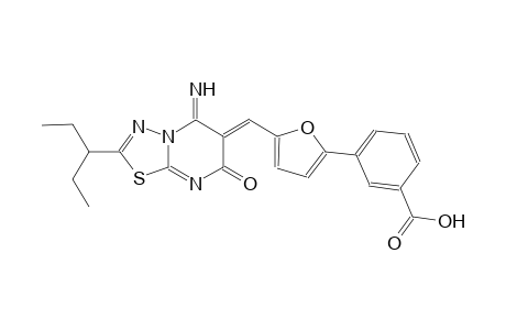 3-{5-[(Z)-(2-(1-ethylpropyl)-5-imino-7-oxo-5H-[1,3,4]thiadiazolo[3,2-a]pyrimidin-6(7H)-ylidene)methyl]-2-furyl}benzoic acid