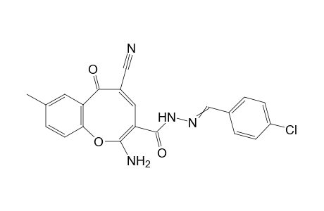 2-Amno-N'-[(4-chlorophenyl)methylidene]-5-cyano-8-methyl-6-oxo-6H-1-benzoxocine-3-carbohydrazide