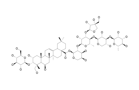 3-O-(BETA-D-GLUCOPYRANOSYL)-TERMINOLIC-ACID-28-O-BETA-D-APIOFURANOSYL-(1->3)-[ALPHA-L-RHAMNOPYRANOSYL-(1->3)-BETA-D-XYLOPYRANOSYL-(1->4)]-AL