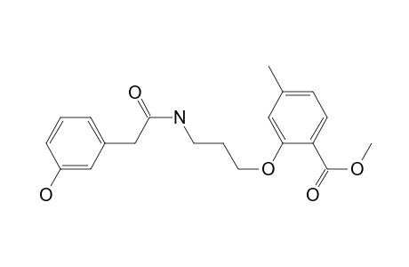 Benzoic acid, 2-[3-[[(3-hydroxyphenyl)acetyl]amino]propoxy]-4-methyl-, methyl ester