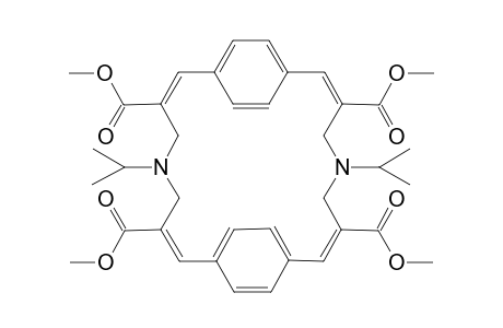 Tetramethyl 5,16-diisopropyl-5,16-diazatricyclo[38.2.2.2(9,12)]hexaconsa-2,7,9,11,13,18,20,22,23,25-decaene-3,7,14,18-tetracarboxylate