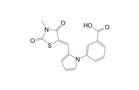 3-{2-[(Z)-(3-methyl-2,4-dioxo-1,3-thiazolidin-5-ylidene)methyl]-1H-pyrrol-1-yl}benzoic acid