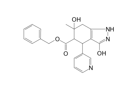 1H-Indazole-5-carboxylic acid, 4,5,6,7-tetrahydro-3,6-dihydroxy-6-methyl-4-(3-pyridinyl)-, phenylmethyl ester