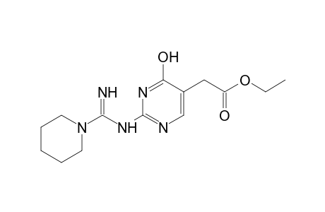 4-hydroxy-2-[(1-piperidinoformimidoyl)amino]-5-pyrimidineacetic acid, ethyl ester