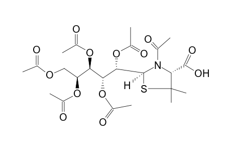 (2S,4R)-3-acetyl-5,5-dimethyl-2-[(1S,2R,3R,4S)-1,2,3,4,5-pentaacetoxypentyl]thiazolidine-4-carboxylic acid