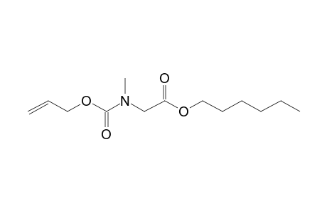 Glycine, N-methyl-N-allyloxycarbonyl-, hexyl ester