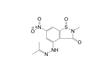 1,2-Benzisothiazol-3(2H)-one, 4-isopropylidenhydrazino-2-methyl-6-nitro-, 1-oxide