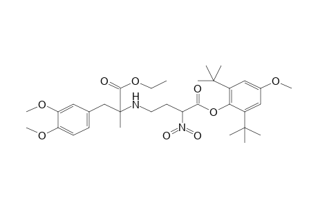 2,6-Ditert-butyl-4-methoxyphenyl 4-([1-(3,4-dimethoxybenzyl)-2-ethoxy-1-methyl-2-oxoethyl]amino)-2-nitrobutanoate