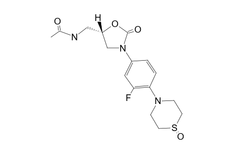 N-[[(5S)-3-[3-fluoranyl-4-(1-oxidanylidene-1,4-thiazinan-4-yl)phenyl]-2-oxidanylidene-1,3-oxazolidin-5-yl]methyl]ethanamide