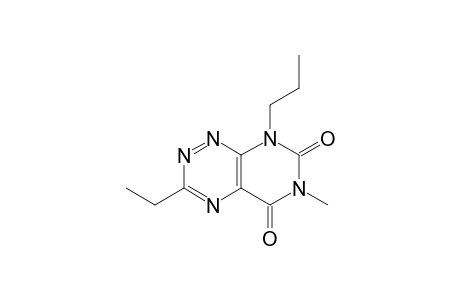 Pyrimido[5,4-e]-1,2,4-triazine-5,7(6H,8H)-dione,3-ethyl-6-methyl-8-propyl-