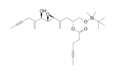 [R]-1-[(t-Butyldimethylsilyl)oxy]-4-[3''-(R-1"'-hydroxy-2'''-methylenehex-4'''-ynyl)oxiran-2"-yl]-pent-4-en-2-yl Hex-4'-ynoate