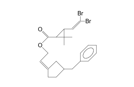 (Z)-2-(2,2-Dibromo-vinyl)-3,3-dimethyl-cyclopropanoic acid, 2-(3-benzyl-cyclopentylidene)-ethyl ester