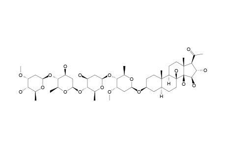 PLEUROGENIN-3-O-BETA-D-CYMAROPYRANOSYL-(1->4)-BETA-D-CANAROPYRANOSYL-(1->4)-BETA-D-CANAROPYRANOSYL-(1->4)-BETA-D-CYMAROPYRANOSIDE