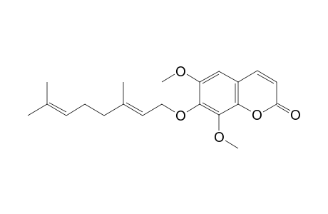 6,8-DIMETHOXY-7-(3',7'-DIMETHYLOCTA-2',6'-DIENYLOXY)-COUMARIN