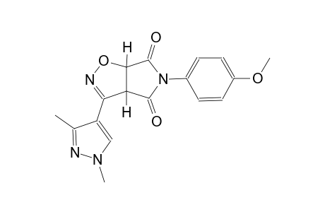 3aH-pyrrolo[3,4-d]isoxazole-4,6(5H,6aH)-dione, 3-(1,3-dimethyl-1H-pyrazol-4-yl)-5-(4-methoxyphenyl)-, (3aS,6aR)-