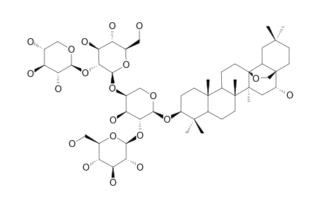 SAPONIN-1;3-O-[BETA-D-XYLOPYRANOSYL-(1->2)-O-BETA-D-GLUCOPYRANOSYL-(1->4)-[O-BETA-D-GLUCOPYRANOSYL-(1->2)]-ALPHA-L-ARABINOSYL]-16-ALPHA-HYDROXY-13-