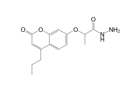 2-[(2-oxo-4-propyl-2H-1-benzopyran-7-yl)oxy]propionic acid, hydrazide