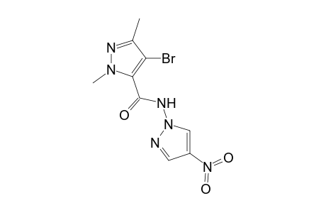 4-bromo-1,3-dimethyl-N-(4-nitro-1H-pyrazol-1-yl)-1H-pyrazole-5-carboxamide