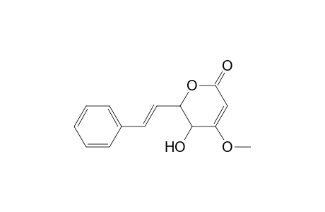 2H-Pyran-2-one, 5,6-dihydro-5-hydroxy-4-methoxy-6-(2-phenylethenyl)-, [5R-[5.alpha.,6.alpha.(E)]]-