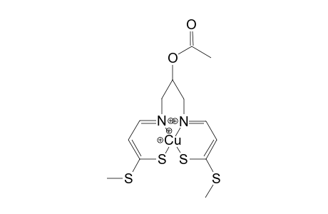 7-Acetoxy-2,12-bismethylthio-1,5:9,13-.eta.-14-copper-5,9-diazatricyclo-2,4,9,11-tetraene complex
