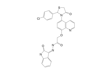 (Z)-2-[[5-[2-(4-CHLOROPHENYL)-4-OXO-THIAZOLIDIN-3-YL]-QUINOLIN-8-YL]-OXY]-N'-(2-OXO-INDOLIN-3-YLIDENE)-ACETOHYDRAZIDE