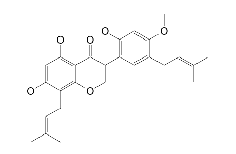 TETRAPTEROL-H;5,7,2'-TRIHYDROXY-4'-METHOXY-8,5'-DI-(GAMMA,GAMMA-DIMETHYLALLYL)-ISOFLAVANONE